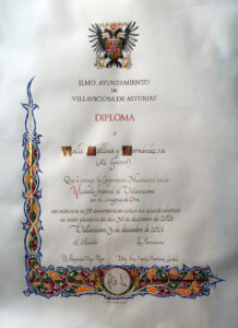 Diploma Medalla Imperial Villaviciosa para Valle Ballina y Fernandez - El Gaitero)