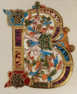 Inicial estilo románico. Letral B romanico